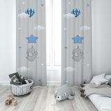 Talia Home TLA-074 Fil Desen 2 Kanat Gri 140x220 cm Çocuk Odası Perde