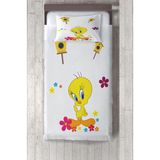 Talia Home tweety Desenli yatak Örtüsü TLAY-293 - 430 x 220 cm - Beyaz