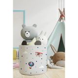Talia Home Uçaklı Çocuk ve Bebek Odası Düzenleyici Oyuncak Sepeti TLAS-008 - Gri