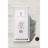 Talia Home Uçan Fil Desenli Bebek Nevresim Takımı Çarşaflı TLABN-040 - Beyaz - 100 x 150 cm