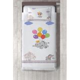 Talia Home uçan Fil Desenli Çocuk ve Bebek Odası yatak Örtüsü TLAY-257 - 395 x 220 cm - Beyaz