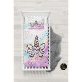 Talia Home Unicorn Desen Bebek Nevresim Takımı Çarşaflı TLABN-191 - Beyaz - 100 x 150 cm