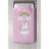Talia Home Unicorn Desenli Çocuk Odası Yatak Örtüsü TLAY-170 - 309 x 220 cm - Pembe