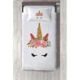 Talia Home unicorn Desenli Çocuk ve Bebek Odası Yatak Örtüsü TLAY-262 - 400 x 220 cm - Beyaz