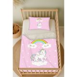 Talia Home Unicorn Desenli Unicorn Bebek Beşik Nevresim Takımı Çarşaflı Tlabn-170