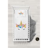 Talia Home Unicornlu Bebek Nevresim Takımı Çarşaflı TLABN-241 - Beyaz - 100 x 150 cm