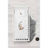 Talia Home Uyuyan Ayı Desenli Bebek Nevresim Takımı Çarşaflı TLABN-278 - Beyaz - 100 x 150 cm