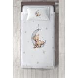 Talia Home uyuyan Ayı Desenli Yatak Örtüsü TLAY-278 - 415 x 220 cm - Beyaz
