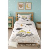Talia Home Uyuyan Ayıcık Desenli Tek Kişilik Çocuk Yorganı Uyku Seti TLAG-084