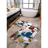 Talia Home Yağlı Boya Digital Baskılı 2'li Banyo Paspas Seti TLAHMP-130 - Çok Renkli