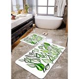 Talia Home Yaprak Desenli 2'li Banyo Paspas Seti TLAHMP-110 - Beyaz