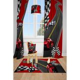 Talia Home Yarış Arabalı Çocuk Odası Fon Perdesi 2 Kanat TLA-194 TLA-194 - 70 x 250 cm - Kırmızı