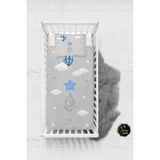 Talia Home Yıldız Tutan Fil Desenli Bebek Nevresim Takımı Çarşaflı TLABN-074 - Gri - 100 x 150 cm