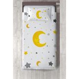 Talia Home yıldız ve Ay Desenli Yatak Örtüsü TLAY-250 - 388 x 220 cm - Beyaz