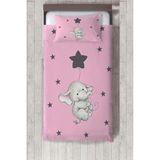 Talia Home yıldızlı Fil Desenli Çocuk Odası Yatak Örtüsü TLAY-178 - 317 x 220 cm - Pembe