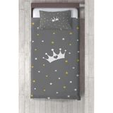 Talia Home yıldızlı Taç Desenli Yatak Örtüsü TLAY-247 - 385 x 220 cm - Gri