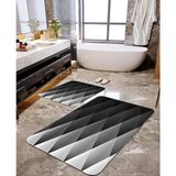 Talia Home Zigzag Desenli 2'li Banyo Paspas Seti TLAHMP-051 - Siyah - 60 x 90 cm