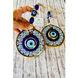 Talia&Talia Çini Desenli Cam Nazar Boncuk Duvar Süsü-11cm