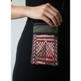 Talin Handmade El Dokuma Kürklü Çift Cepli Çanta | Etnik Desen Omuz Çantası - Model 1