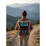 Talin Handmade El Dokuma Yün ve Nubuk Deri Sırt Çantası – Kilim Desenli, Astarlı, Kapaklı Yan Cepli - Mix Color