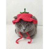 Talin Handmade Elma Şeklinde El Yapımı Kedi Şapkası – Kırmızı - Standart