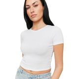 Tally Weijl Kadın Crop T-Shirt - Stscoborıo - Beyaz