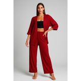 Talvien Büyük Beden Kimono Hırkalı 2’li Takım – Bürümcük Kumaş Oversize Şık Set