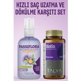 Talya Hızlı Saç Uzatma Etkili Ve Dökülme Karşıtı Set (Passiflora Mucizevi Saç Sütü+Biotin Gıda Takviyesi)