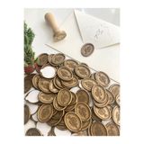 Talya MUM MÜHÜR Oval Buket Davetiye Mühür Mumu 50 Adet Antik Gold