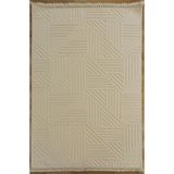 Talya TY05 Beyaz Koridor Halısı Kesme Yolluk Mutfak Halısı Modern Salon Halısı, Beyaz, 120 x 250