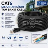 Tam Bakır 5 Mt 5 Metre Diş Ortam Cat6 Kablo Modem Pc Arasi Internet Tv