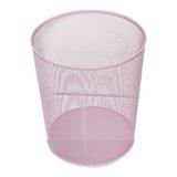 Tam Delikli Metal Fileli Toz Pembe Çöp Kovası - ND-1044
