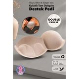 Tam Dolgulu Göğüs Pedi - Mayo Bikini Sütyen Için Kulaklı Push Up Destek Pedi Krem