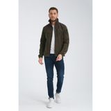 Tam Fermuarlı Softshell Garnili Polar Ceket - Haki