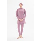 Tam Kapalı Likralı Tesettür Mayo Pembe 3485-P