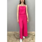 Tam Moda Kadın Fuşya İnce Askılı Uzun Tulum