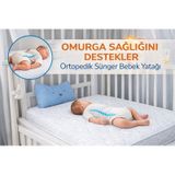 Tam Ortopedik Sünger Yatak 12 Cm Tek Kişilik Bebek Yatak Model:beyaz3131 70 x 110 CM