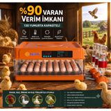 Tam Otomatik Kuluçka Makinesi 130 Yumurta Kapasiteli - Akıllı Isı ve Nem Kontrollü, Ayarlanabil