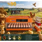 Tam Otomatik Kuluçka Makinesi 130 Yumurta Kapasiteli | Akıllı Isı ve Nem Kontrolü | Otomatik Yu