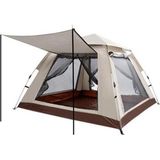 Tam Otomatik Tenteli Sineklik 4 Taraflı Su Geçirmez Oxford Kumaşlı 4 Kişilik Kamp Çadırı 210X210x140