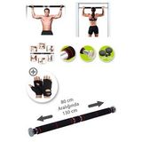 Tam Süngerli Kapı Barfiksi + Fitness Eldiveni - 80-130 cm Barfiks - Kapı Koridor Barı Kapı Barı (Siyah)
