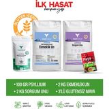 Tam Tarım (Glutensiz) Ekmeklik Un 2 kg + Sorgum Unu 2 kg + Psyllium 100 gr + Kuru Maya - 4 kg