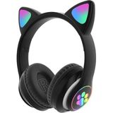 TamamElek Işıklı Katlanabilir Kedili Bluetoothlu Kulaklık - Siyah
