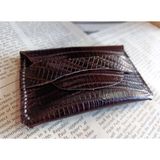 Tamamen El Emeği Hakiki Deri Minimalist Cüzdan Kartlık ( 11X6.5CM) A819 - Siyah
