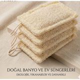 Tamarix Doğal Kabak Lifi Bulaşık Süngeri Kokusuz 4'lü Paket Ekolojik Mutfak Kullanımı İçin