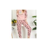 Tamay Kışlık Kız Çocuk Peluş Pijama Takım - 4 Yaş - Pudra - Pembe