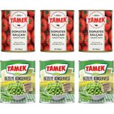 Tamek 3x830 gr Domates Salçası + 3x830 gr Bezelye
