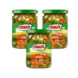 Tamek Garnitür, Karışık Sebze Konservesi, 550gr Cam Kavanoz, 3'lü Paket