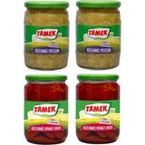 Tamek Közlenmiş Biber ve Patlıcan Cam Kavanoz 4 lü - 530 gr