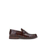 Tamer Tanca 183 30351 Erkek Hakiki Deri Kahverengi Kroko Loafer Ayakkabı